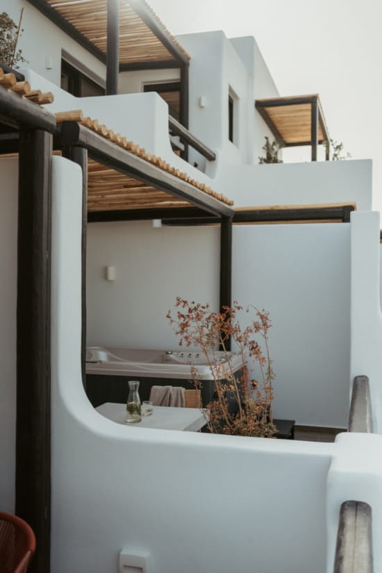 a white house with a glass door