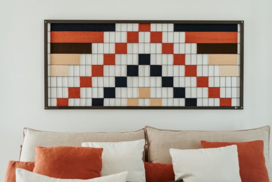 a wall with a checkered pattern