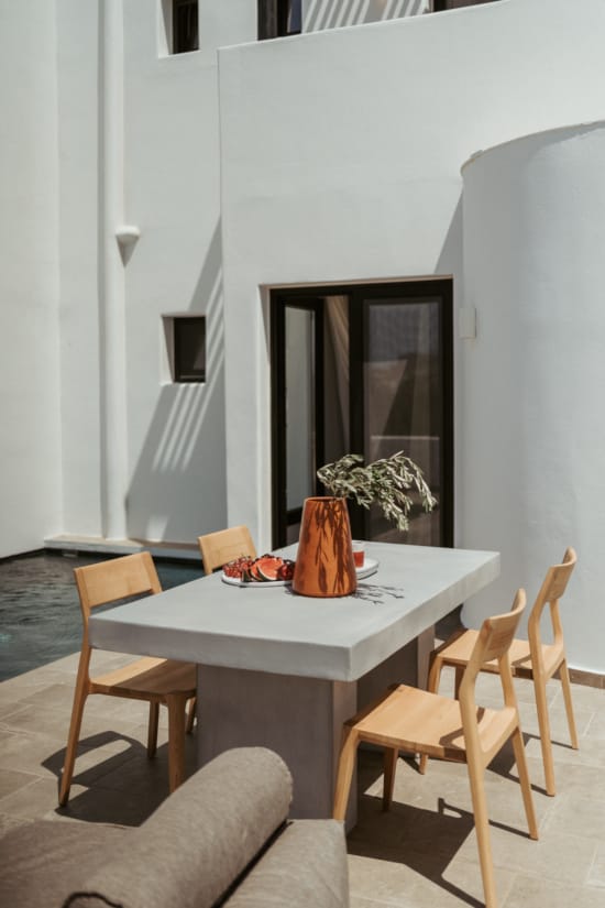 a table with chairs around it