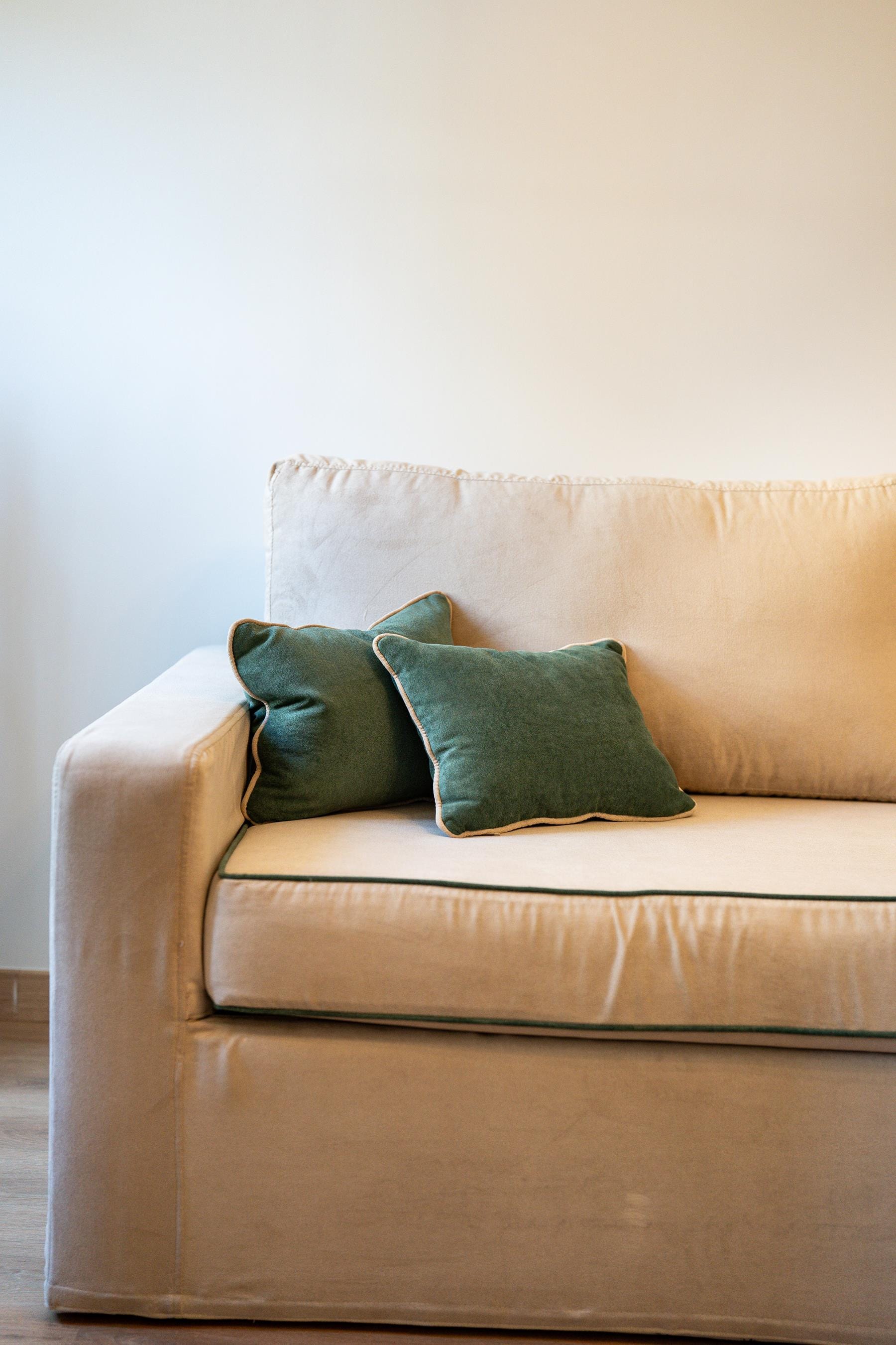 a couch with pillows