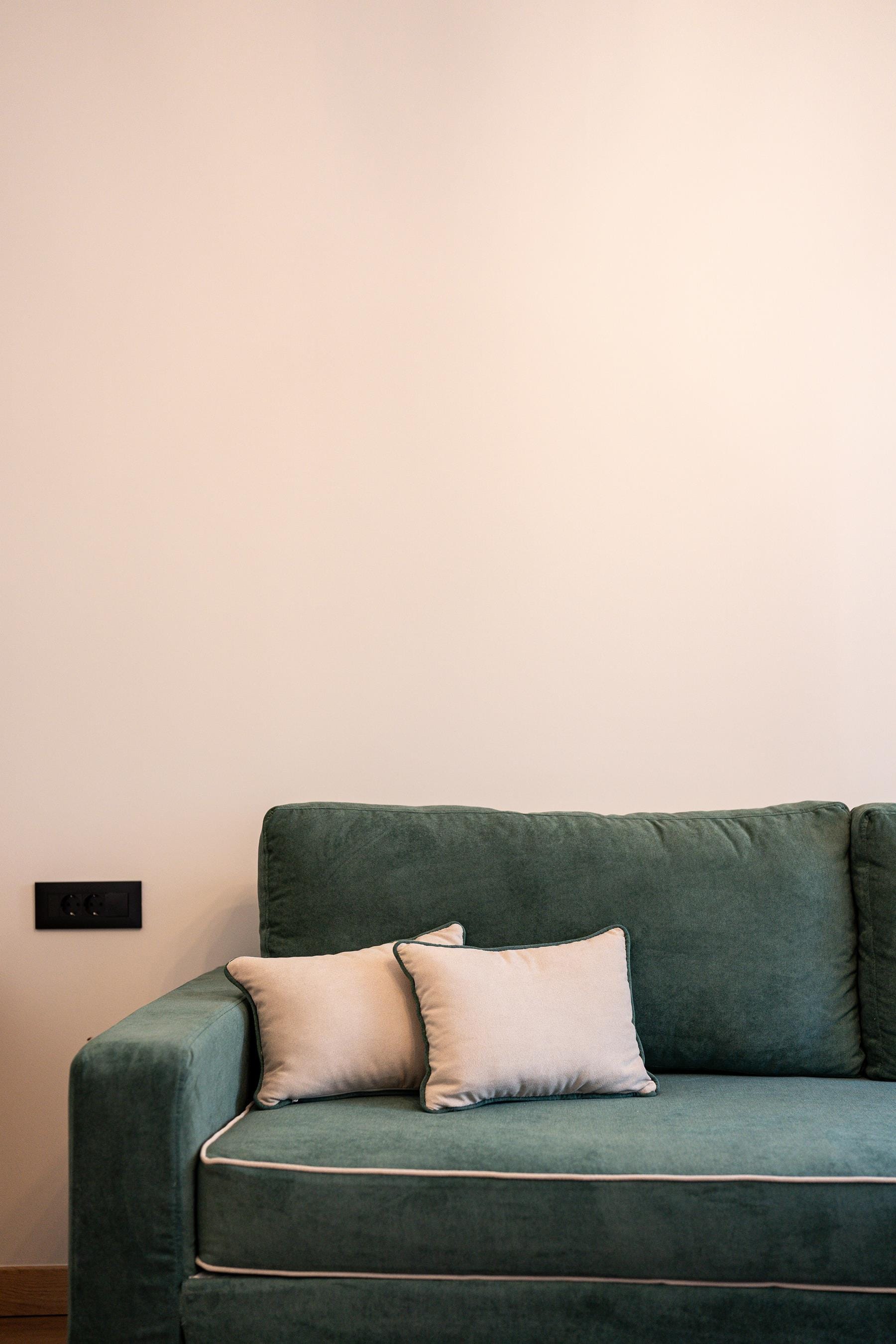 a couch with pillows