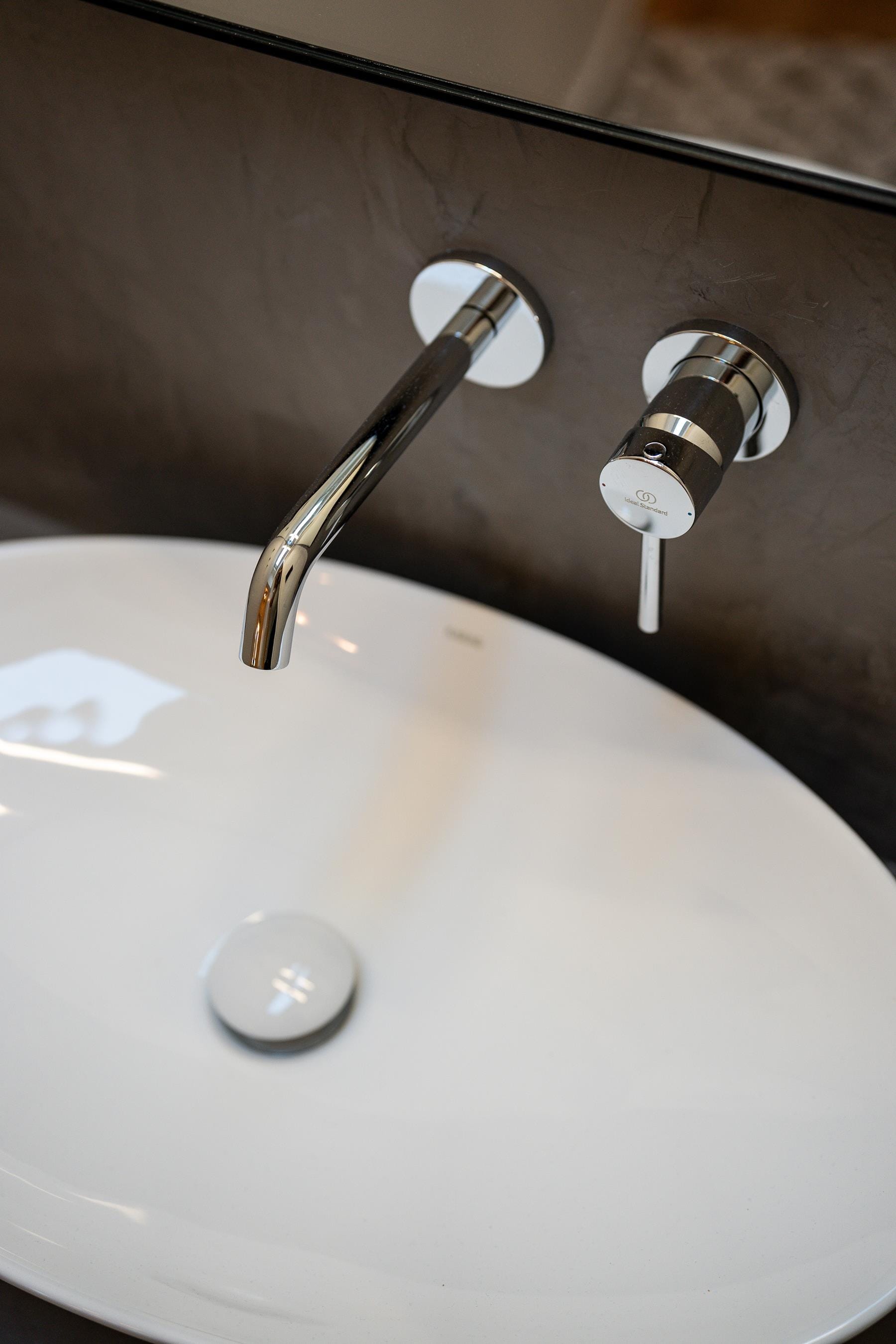 a close-up of a sink faucet