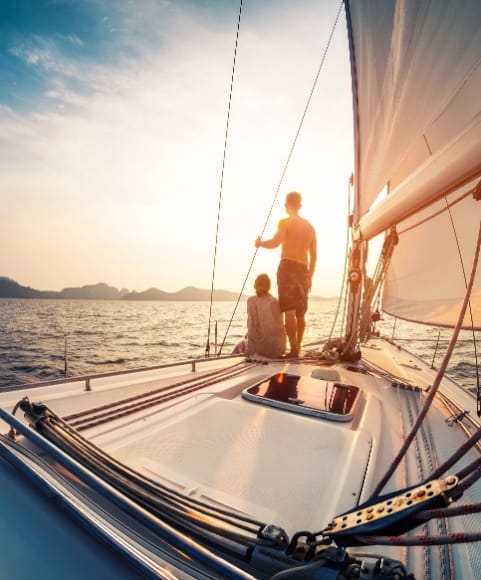 a person and a child on a boat