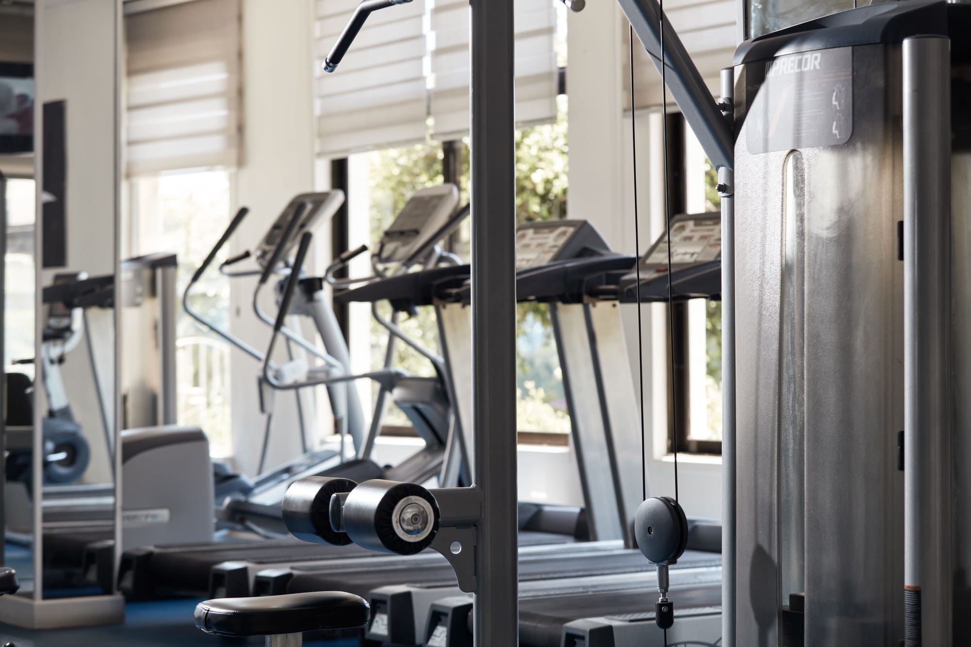 a gym with exercise equipment