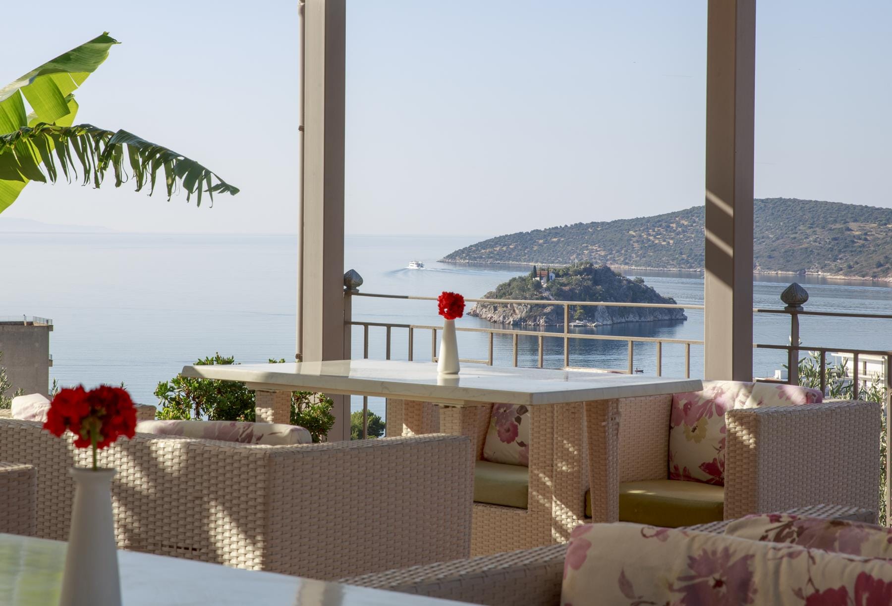 a view of the ocean from a balcony