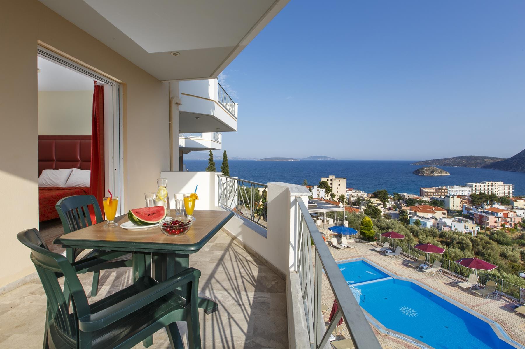 a balcony overlooking a beach