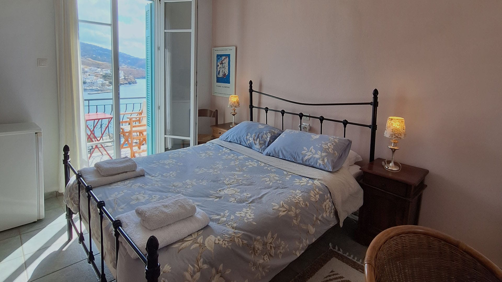 a bed with a white sheet