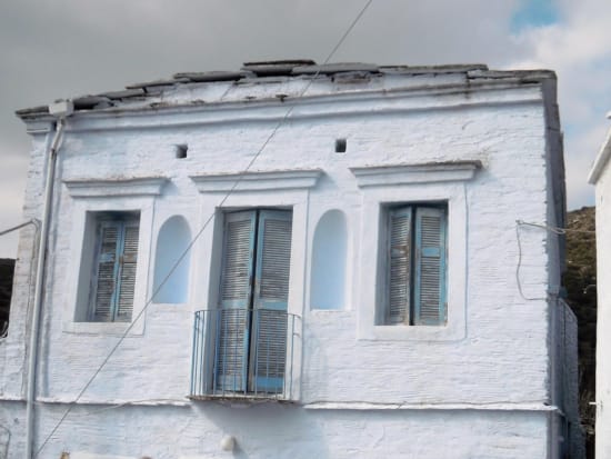 a white house with windows