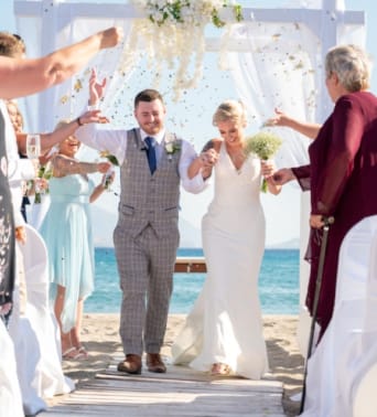 a man and woman dancing