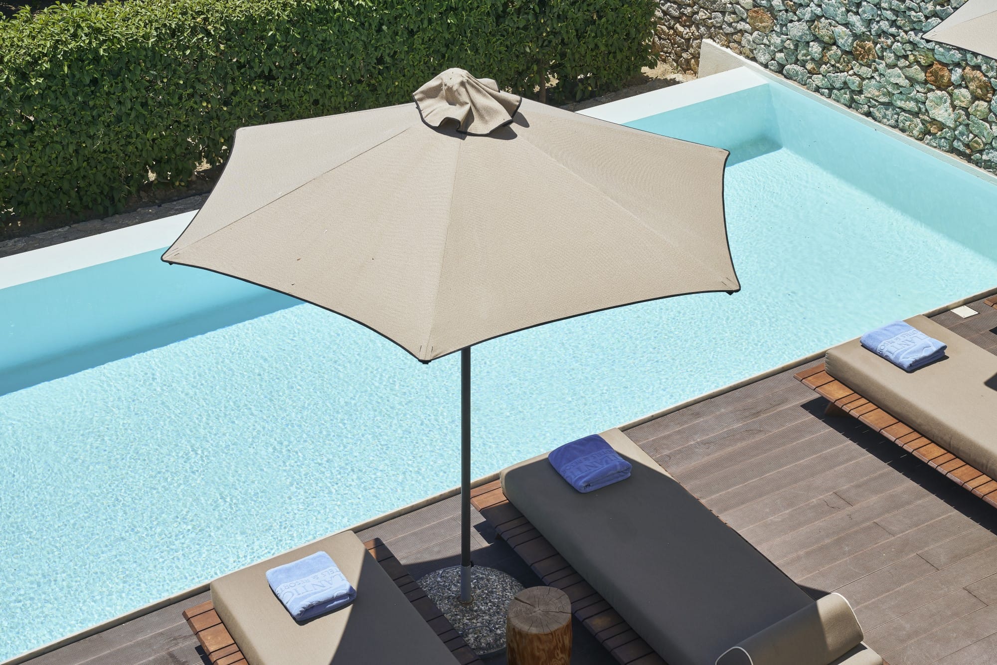 a white umbrella on a table