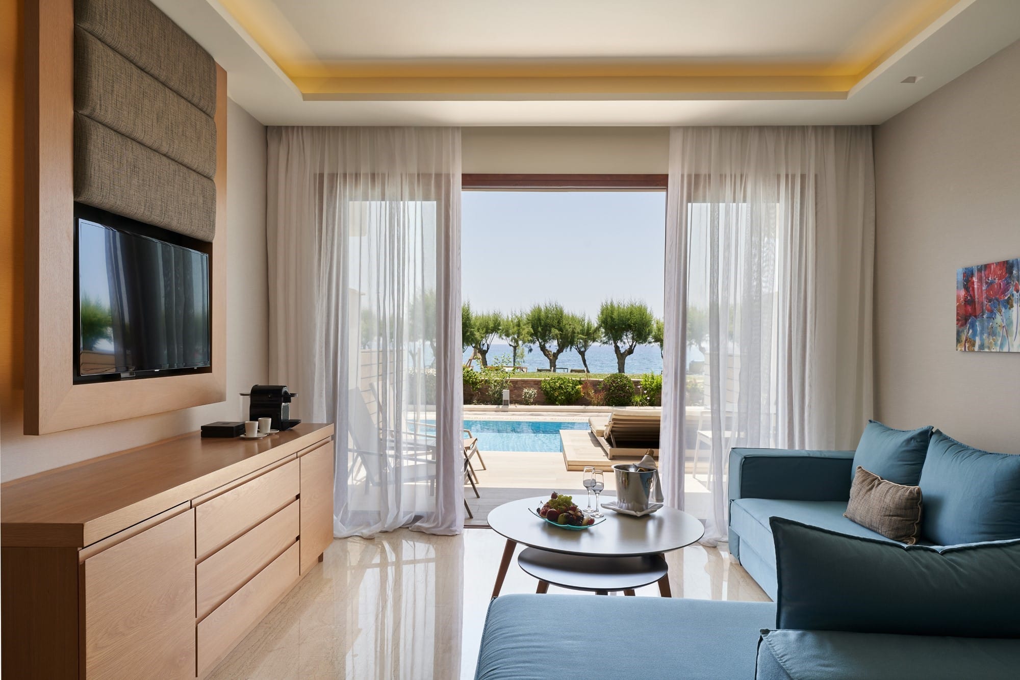 Living room with private pool