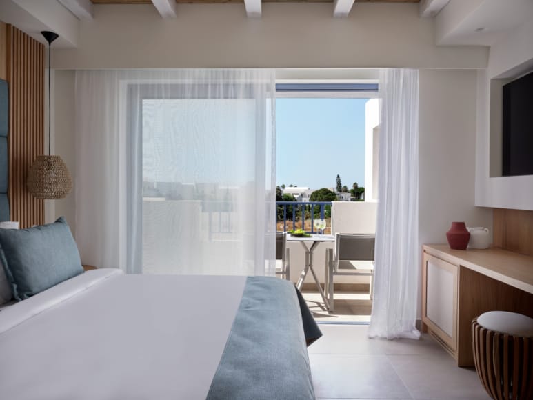a room with a bed and a window