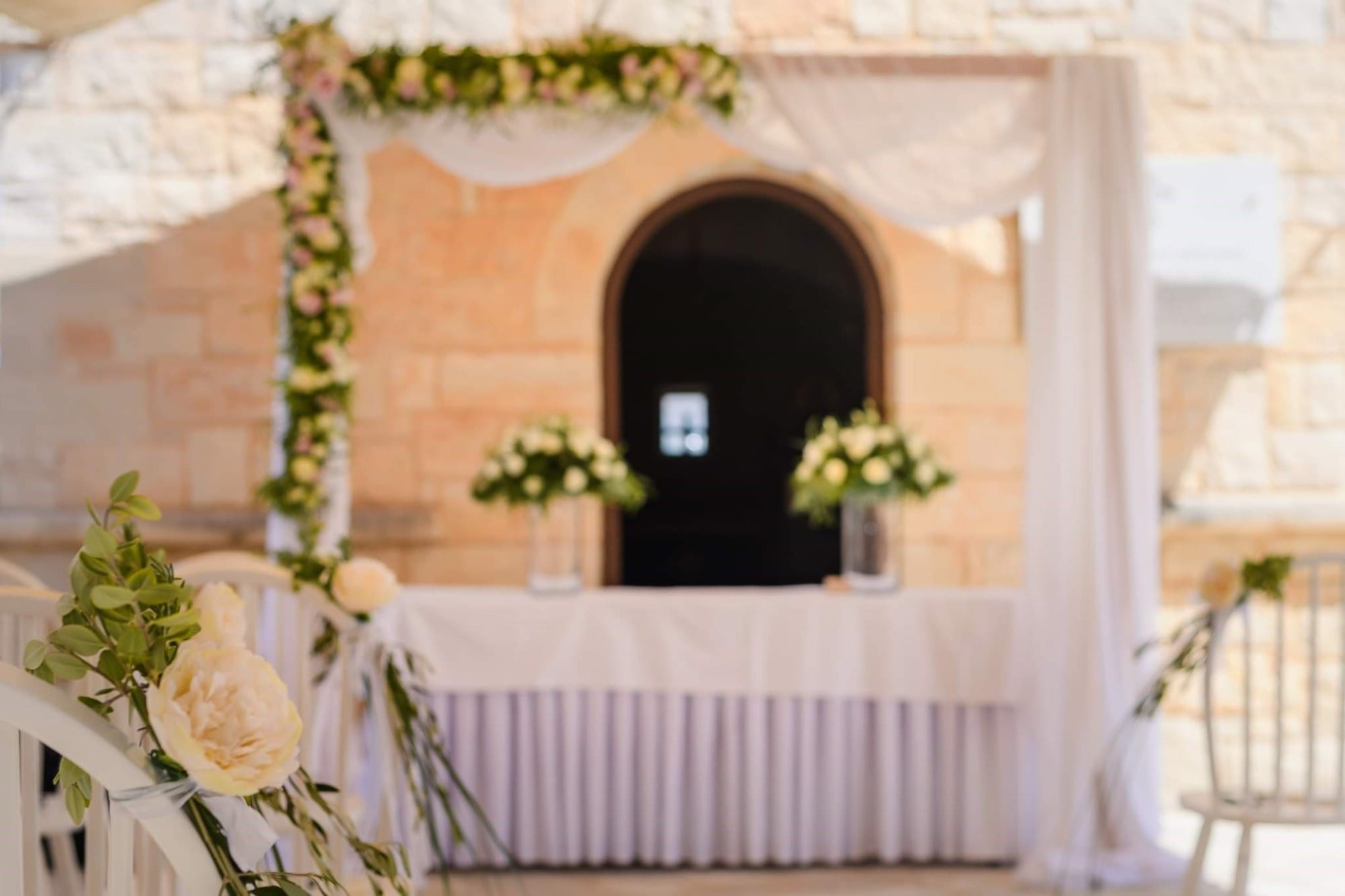a table with flowers on it