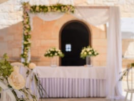 a table with flowers on it