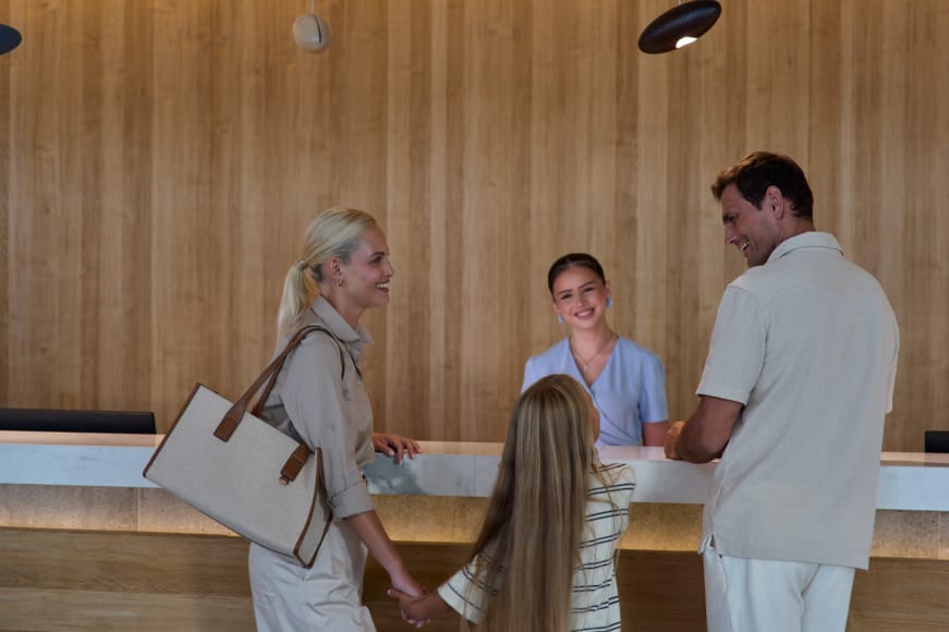 a group of people in a room