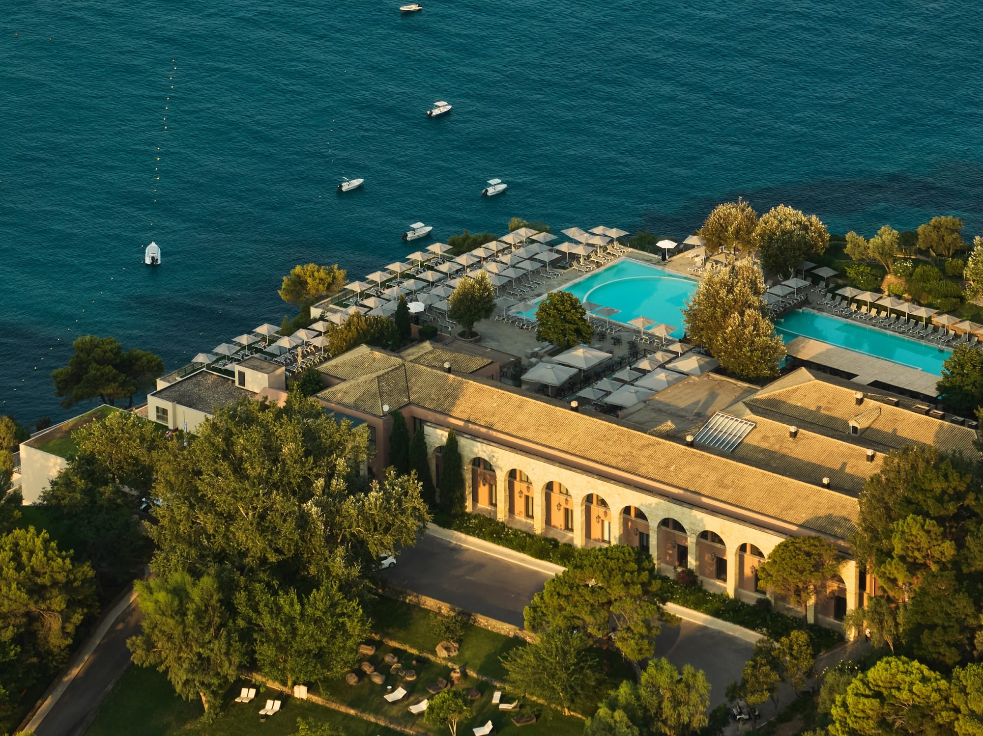 aerial view of a resort