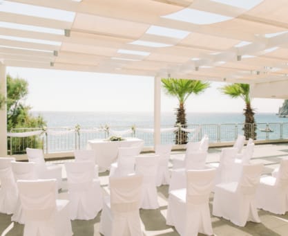 a room with tables and chairs