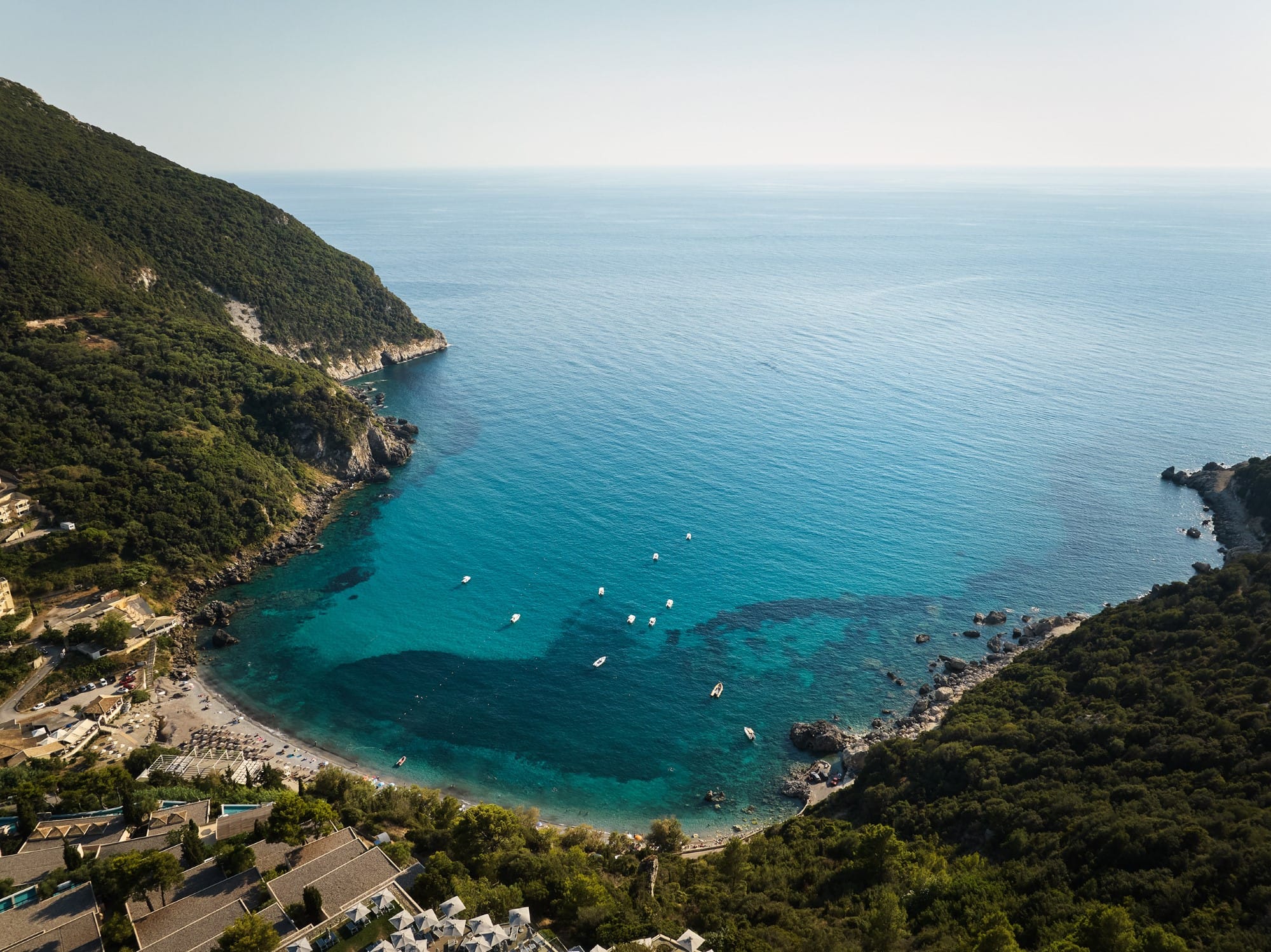 a body of water with land around it