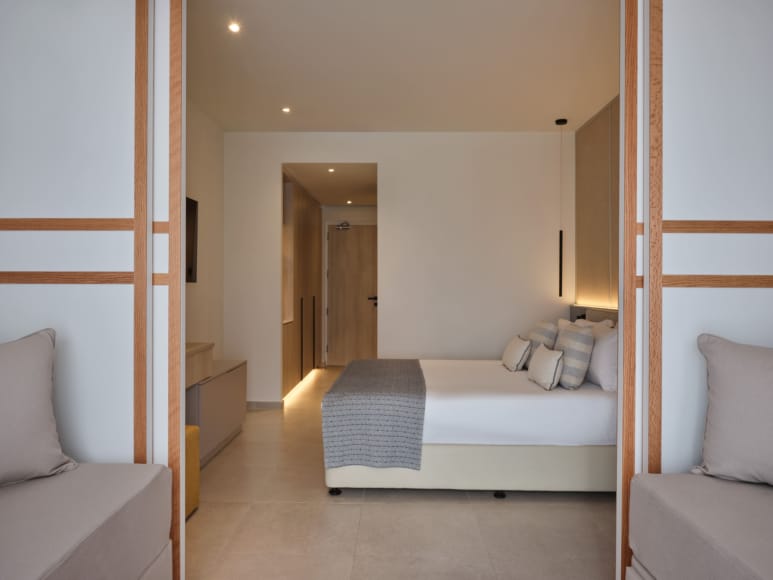 a room with a bed and a couch