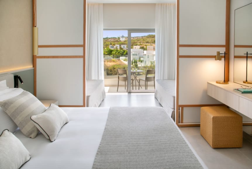 a bed in a room