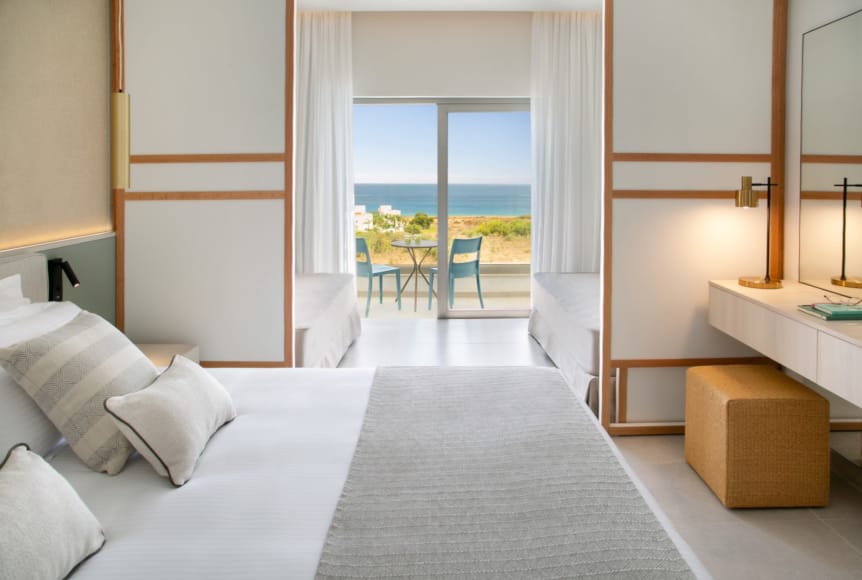 a bed in a room