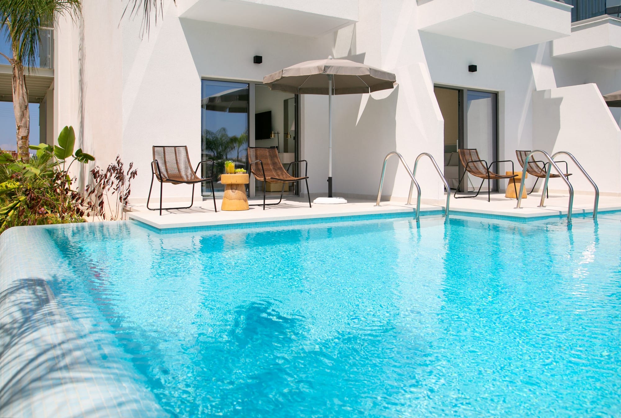 a swimming pool in a house