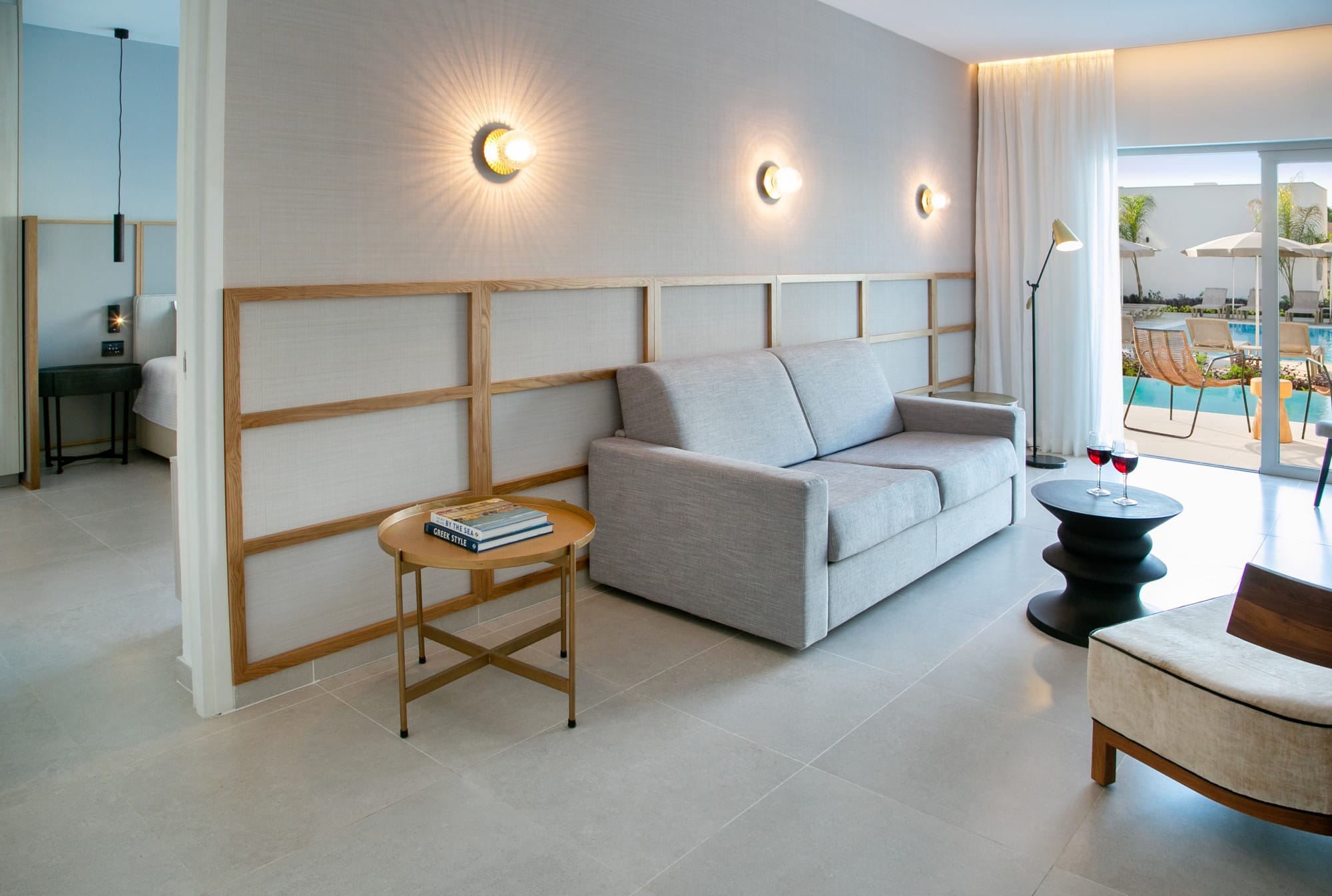 a living room with a couch and a coffee table