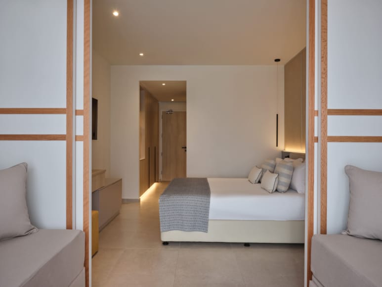 a room with a bed and a couch