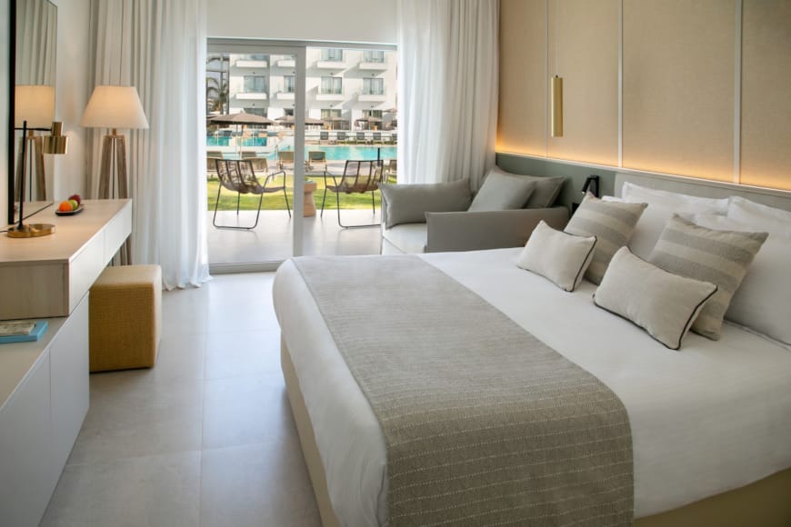 a bed in a room