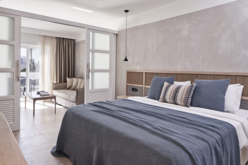 a bed in a room