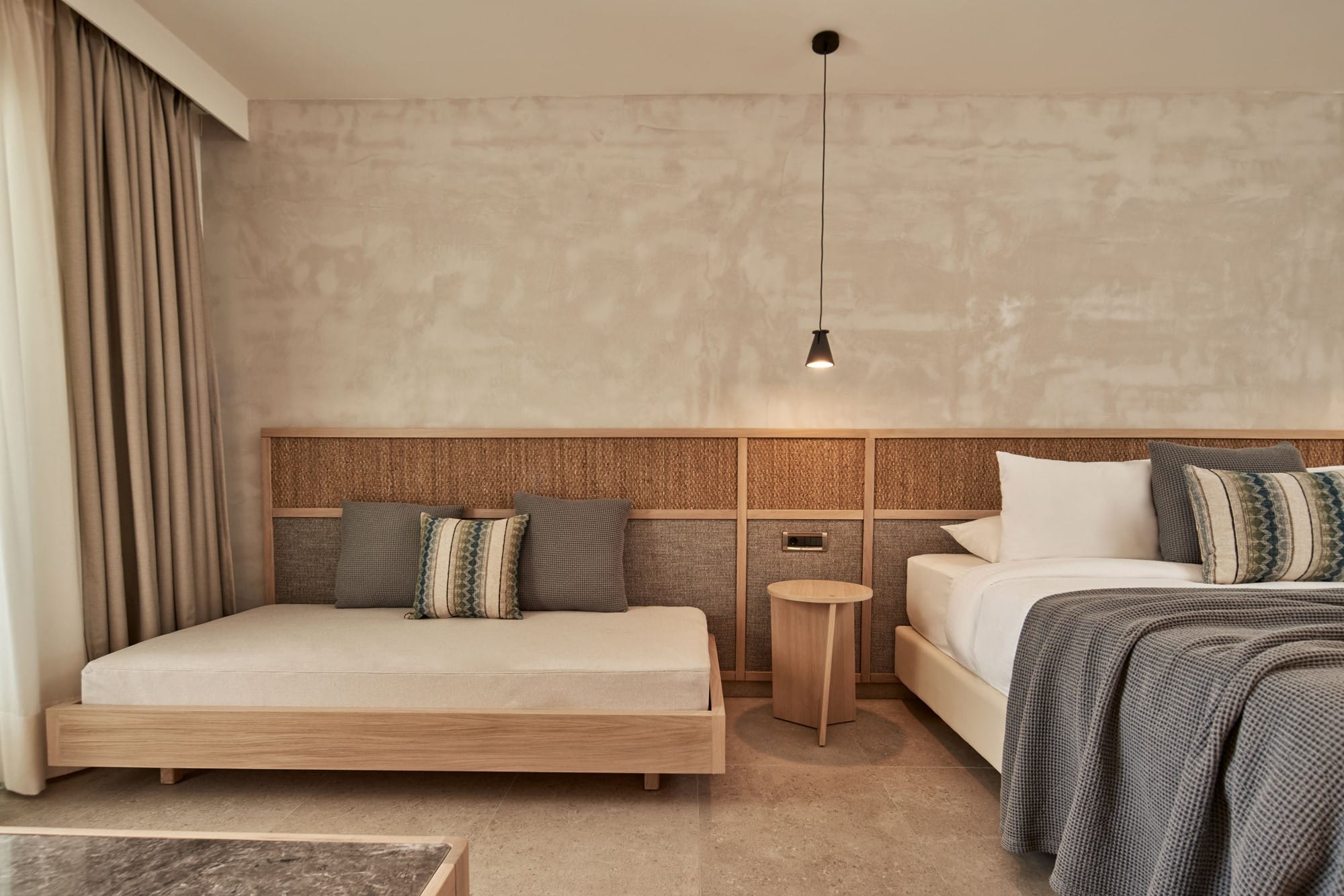 a room with two beds