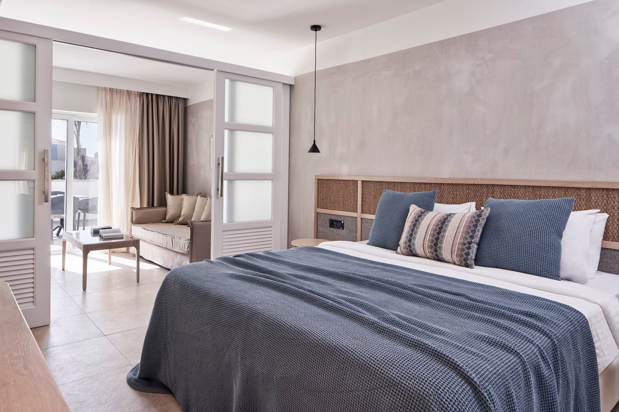 a bed in a room