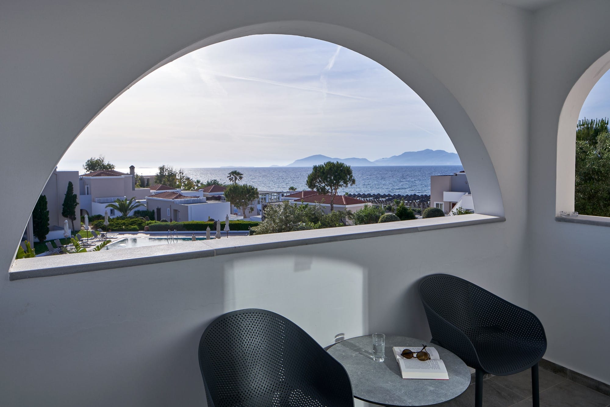 a table and chairs in a room