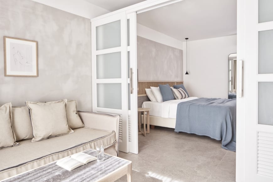 a room with a bed and a couch