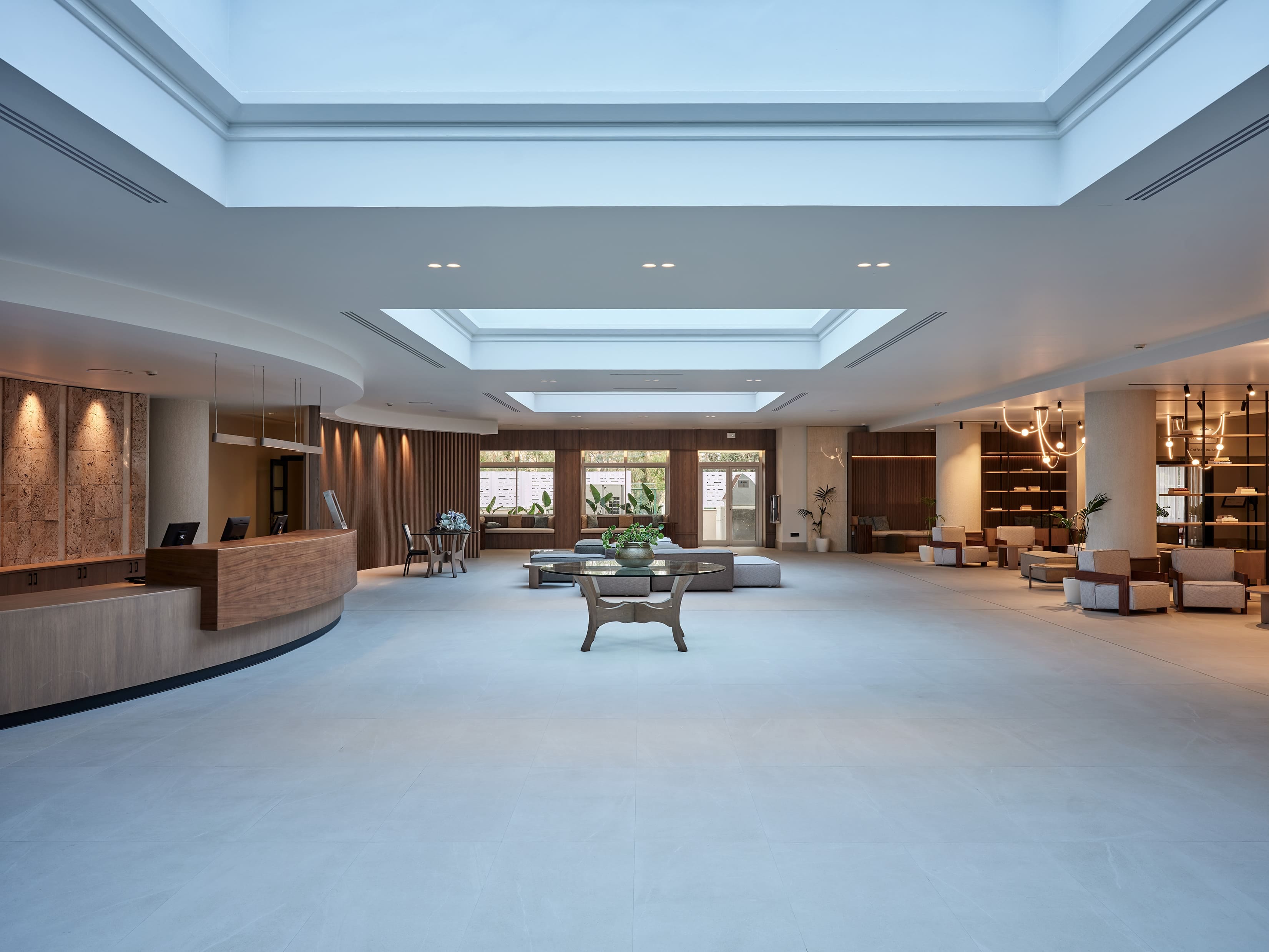 a large room with a large white floor and a large white floor