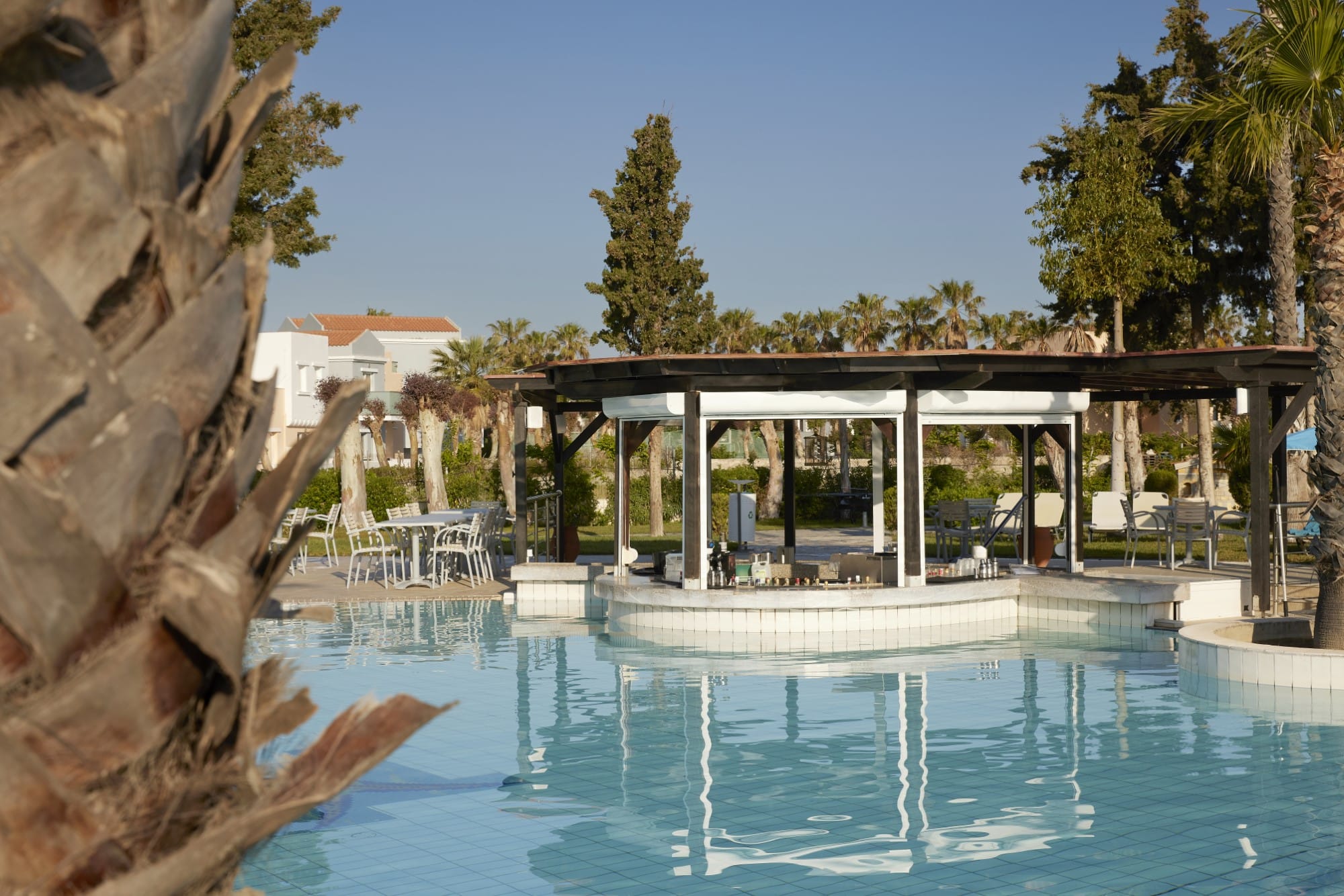 a pool with a gazebo