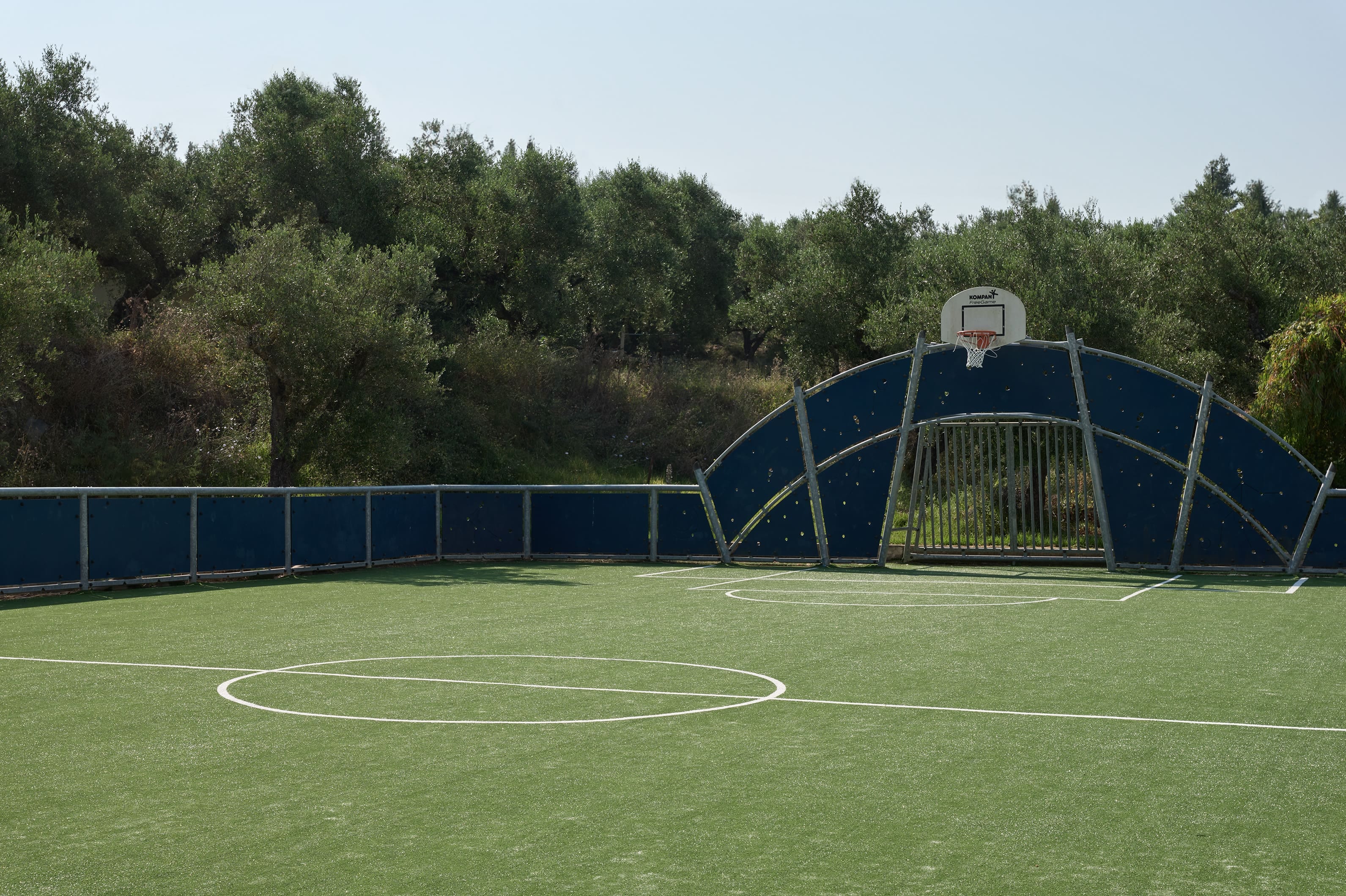 a football goalie in a field