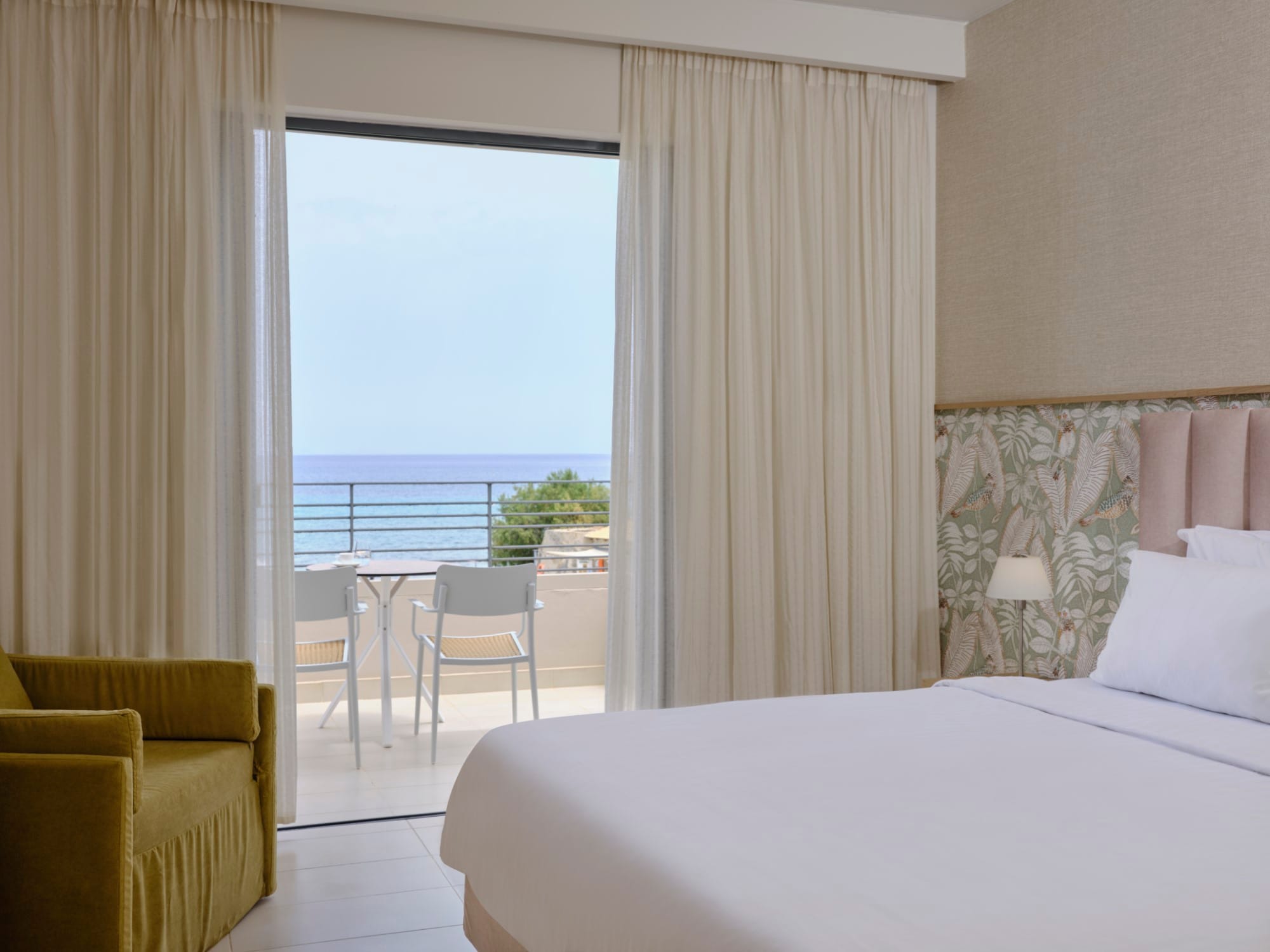 a room with a bed and a table