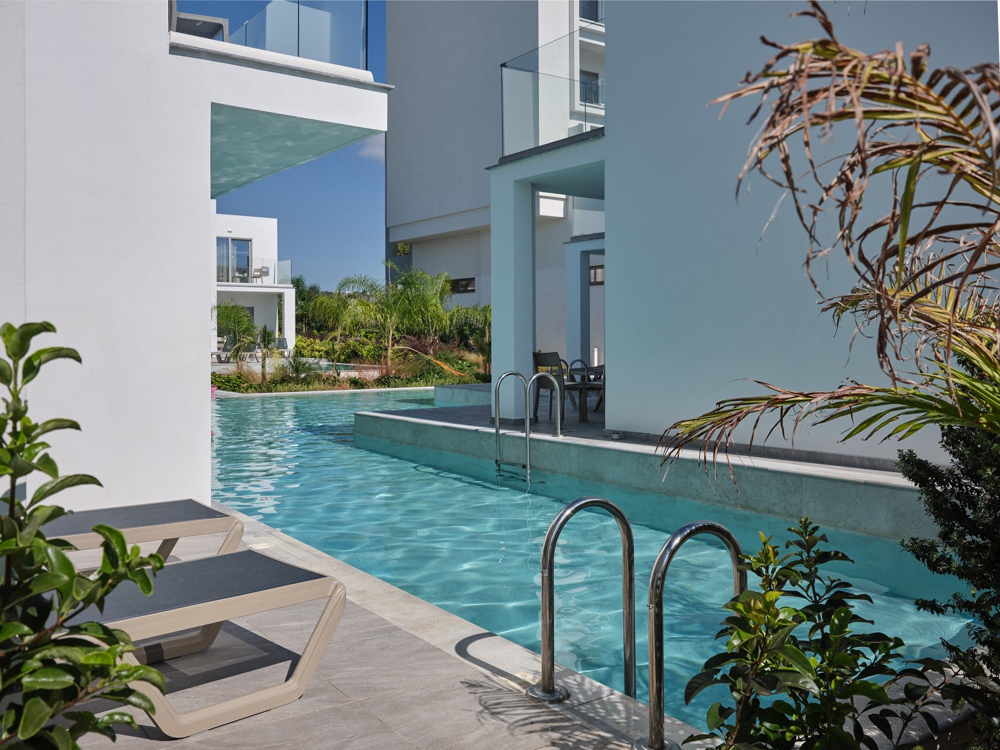 a pool in a backyard