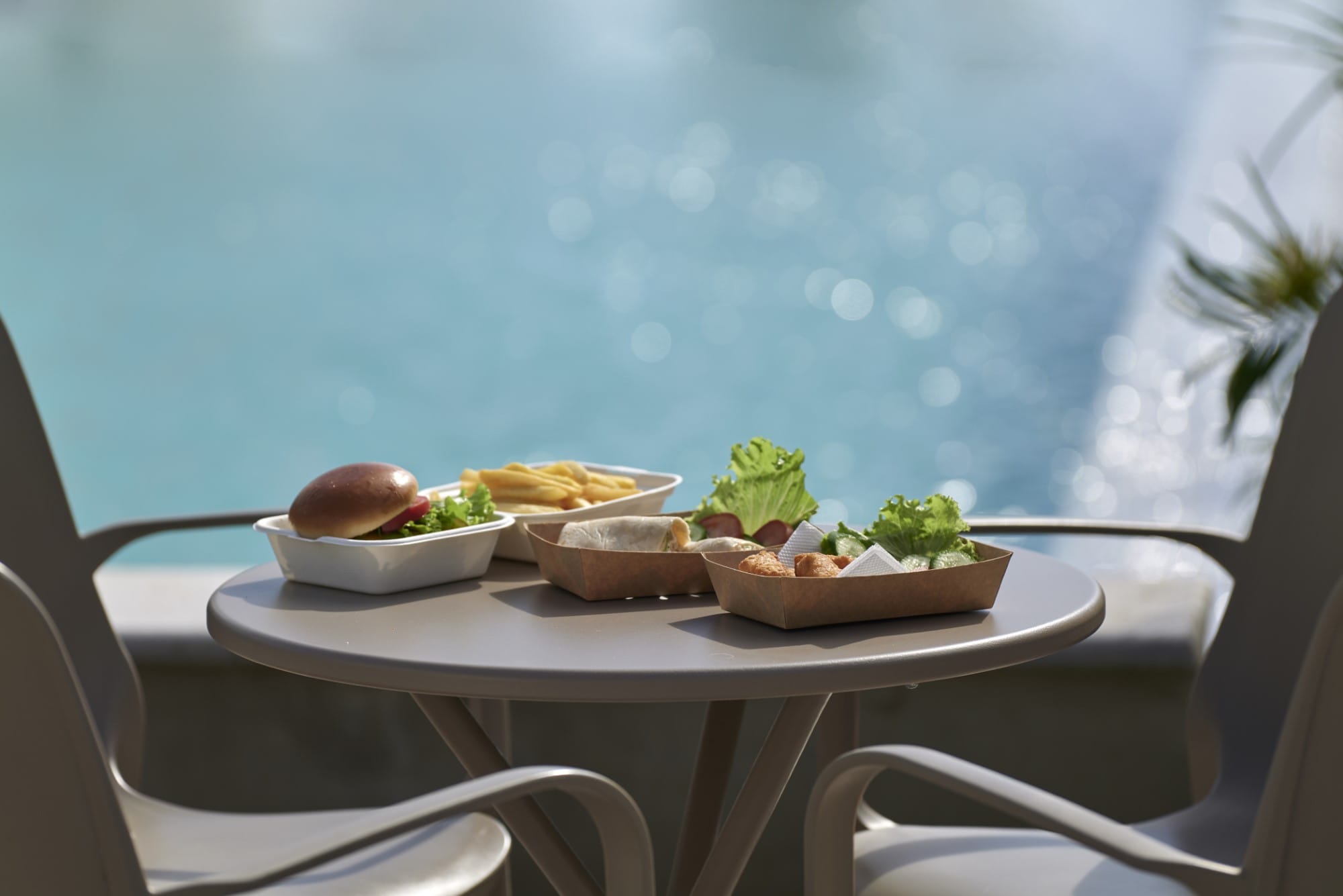 a table with food on it