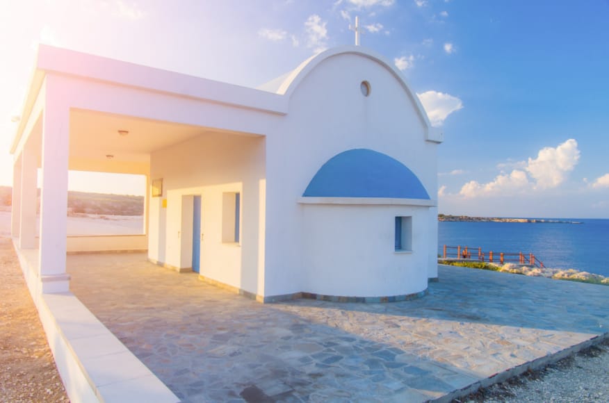 a building on a beach