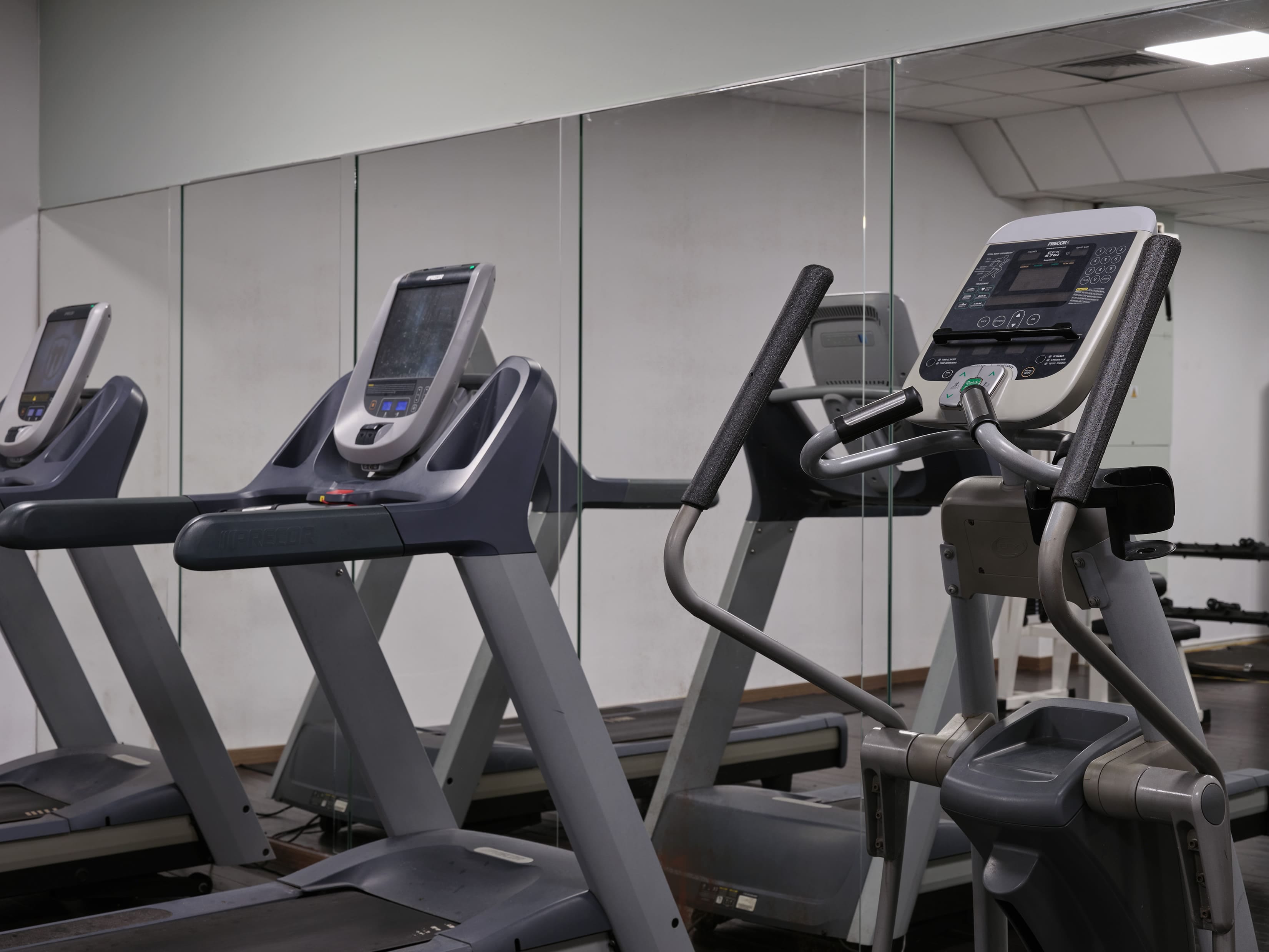 a gym with exercise equipment