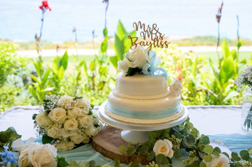 a cake with flowers on it