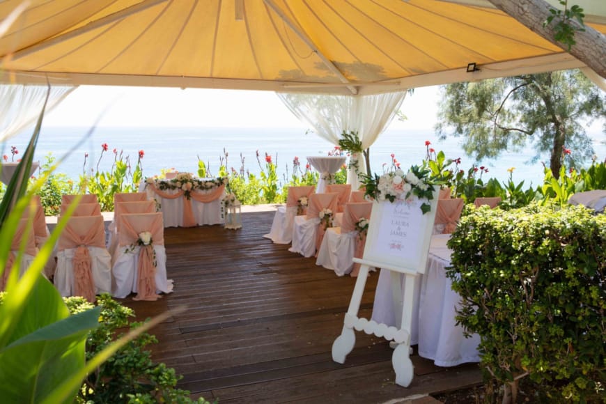 a table set for a wedding