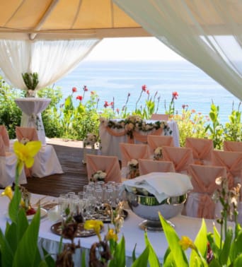 a room with chairs and tables