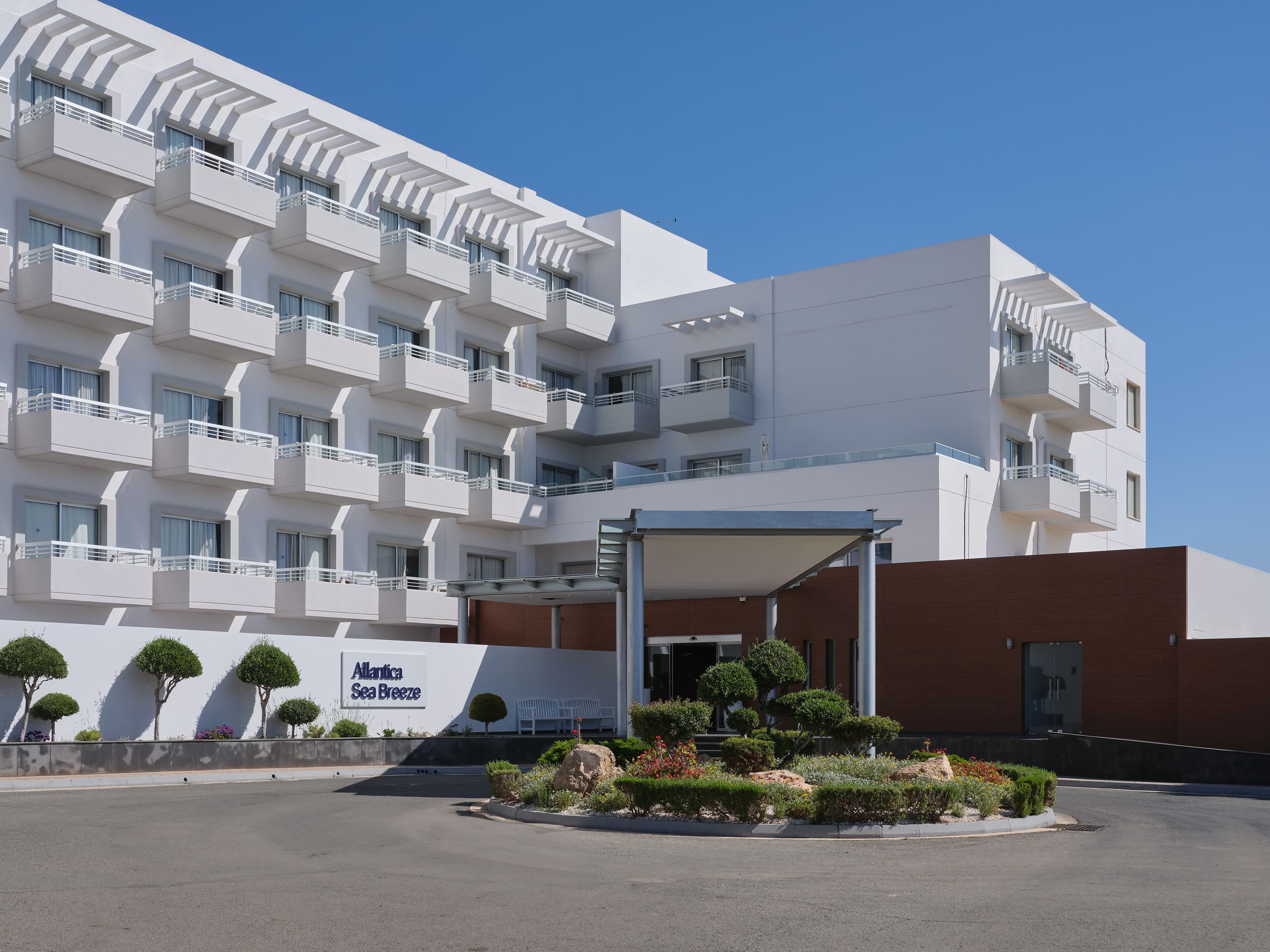 a building with a sign in front