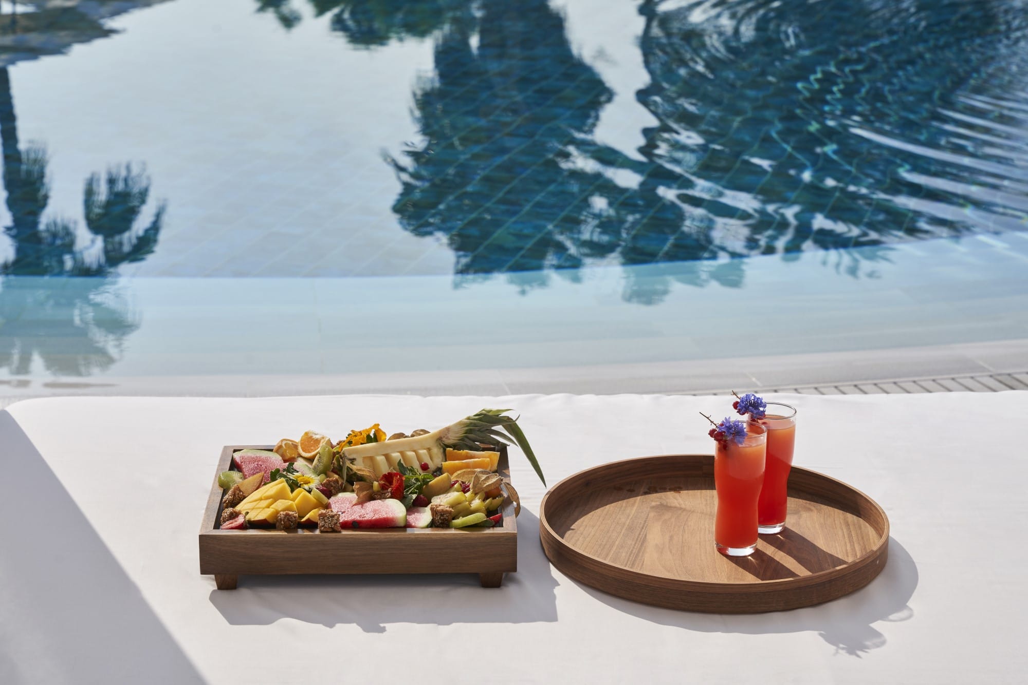 a plate of food and a drink on a table
