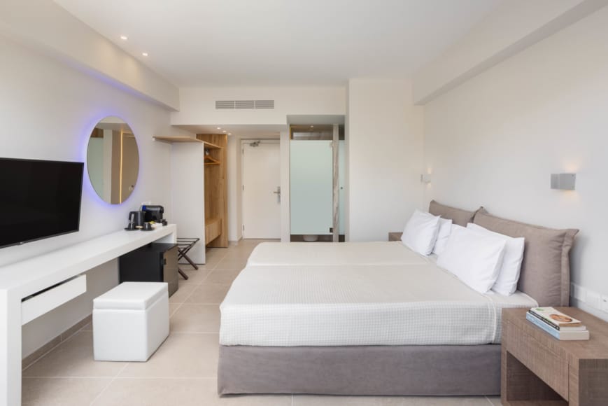 a bed in a room