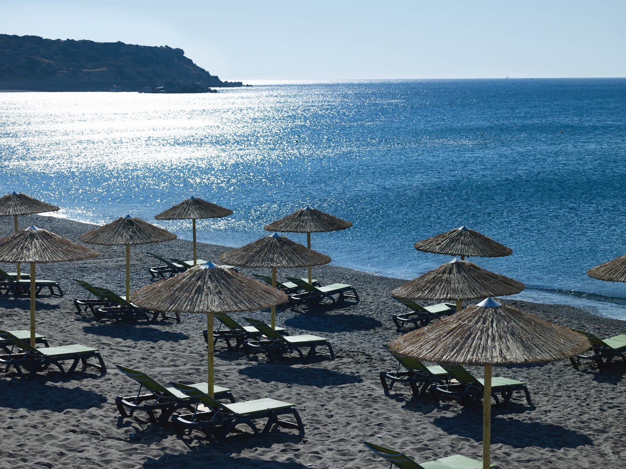 umbrellas and chairs on a beach