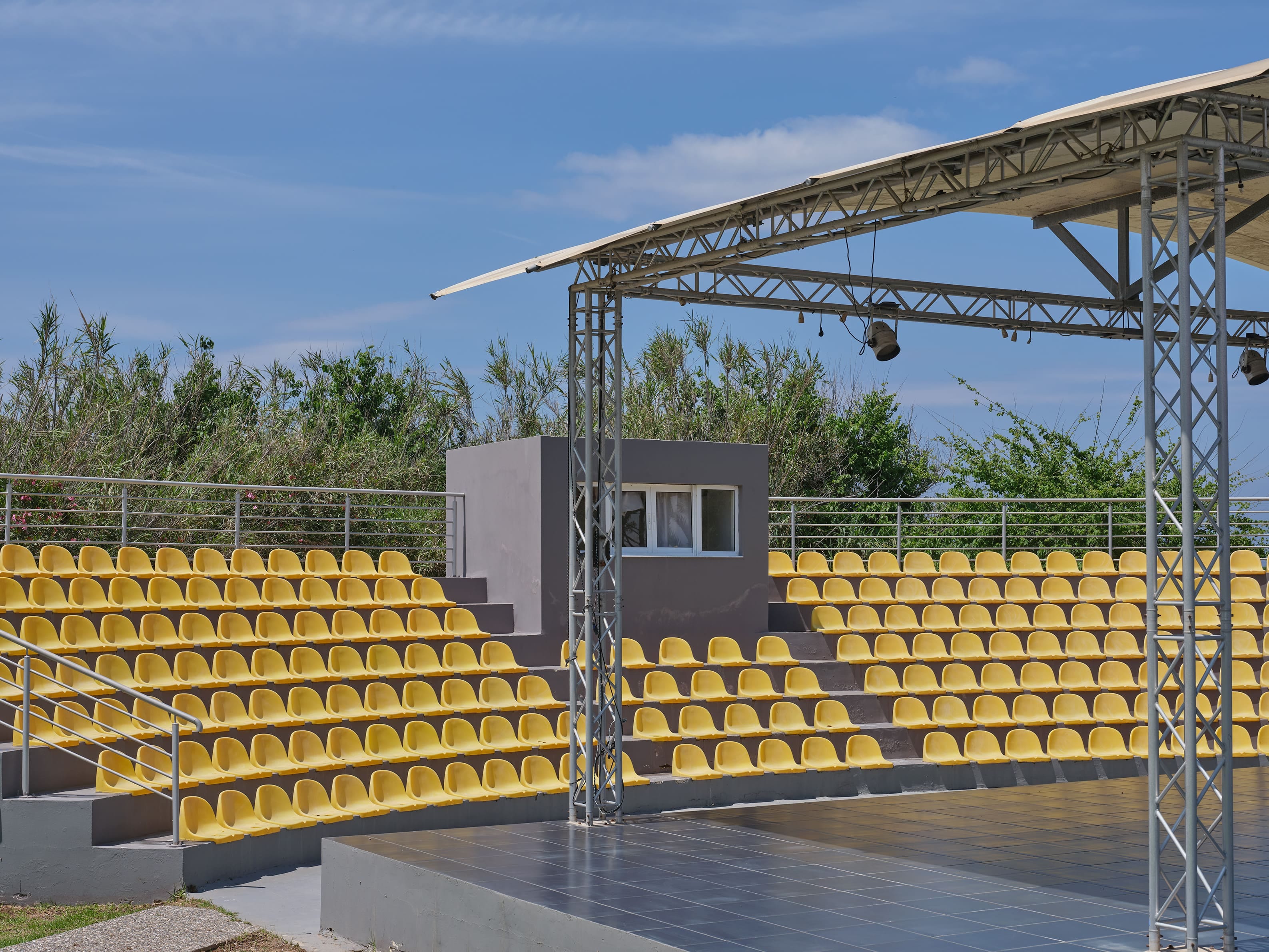 a large metal structure with a metal frame and a metal frame